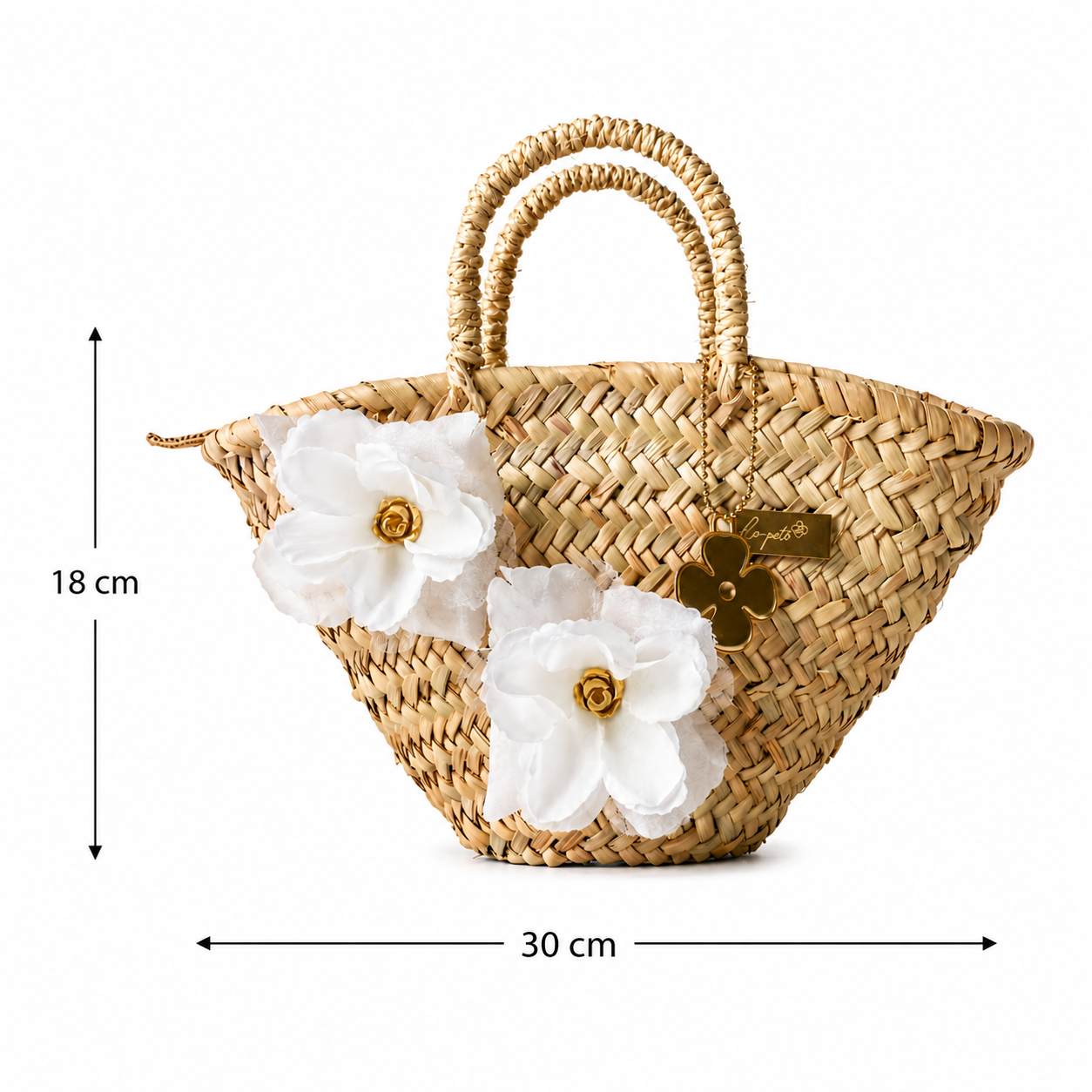 Magnolia detalles florales — capazo palma con flor hecho a mano — lo-peto