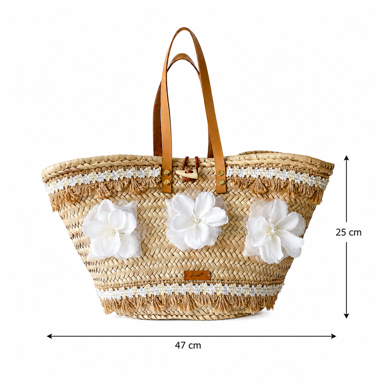 Lirio medidas — bolso palma artesanal España — lo-peto