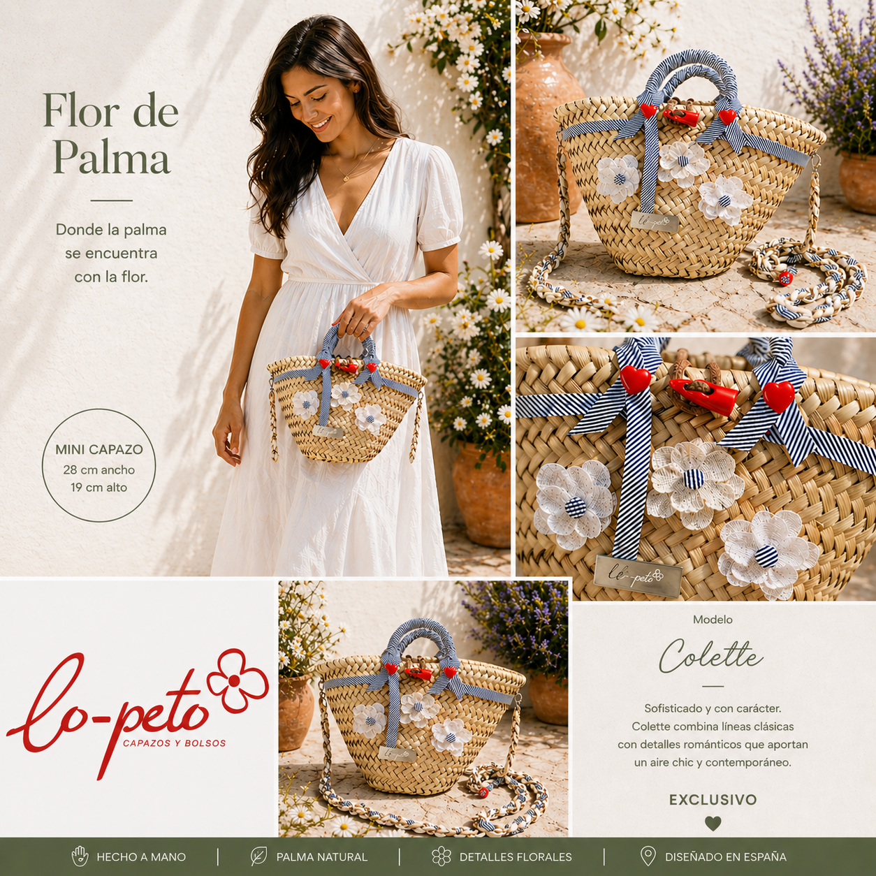 Colette collage informativo— capazo palma floral exclusivo — lo-peto