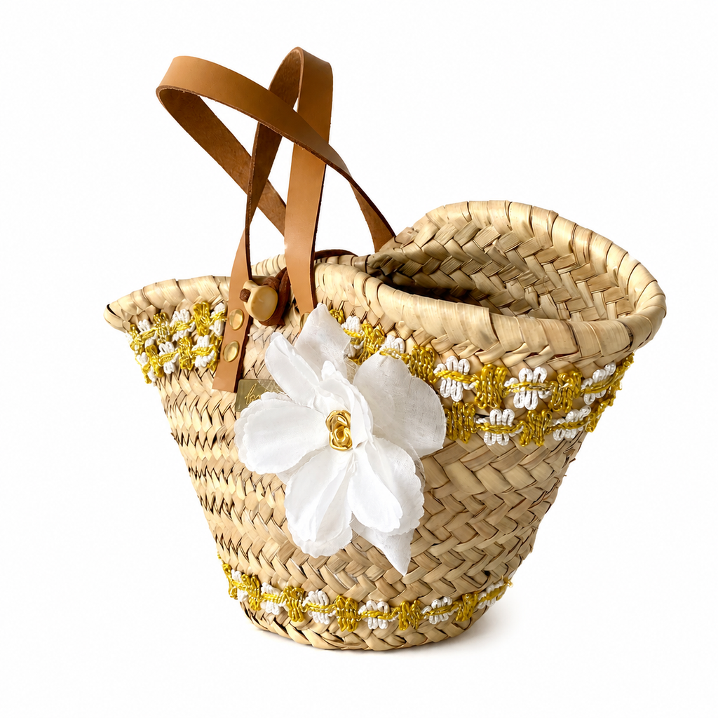 Gardenia ladeado — bolso palma artesanal Flor en Palma — lo-peto