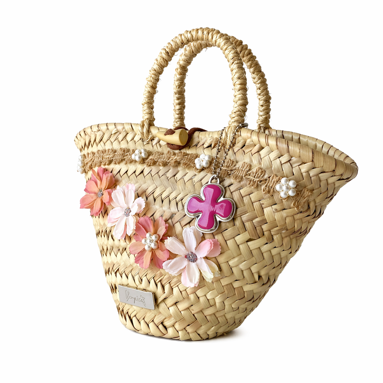 Capazo Dalia ladeado — bolso palma natural hecho a mano España — lo-peto