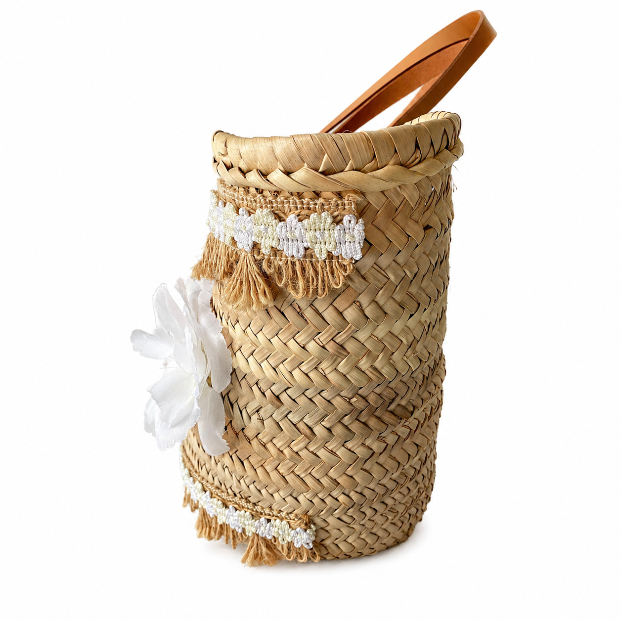 Lirio lateral— capazo palma artesanal colección Flor en Palma — lo-peto
